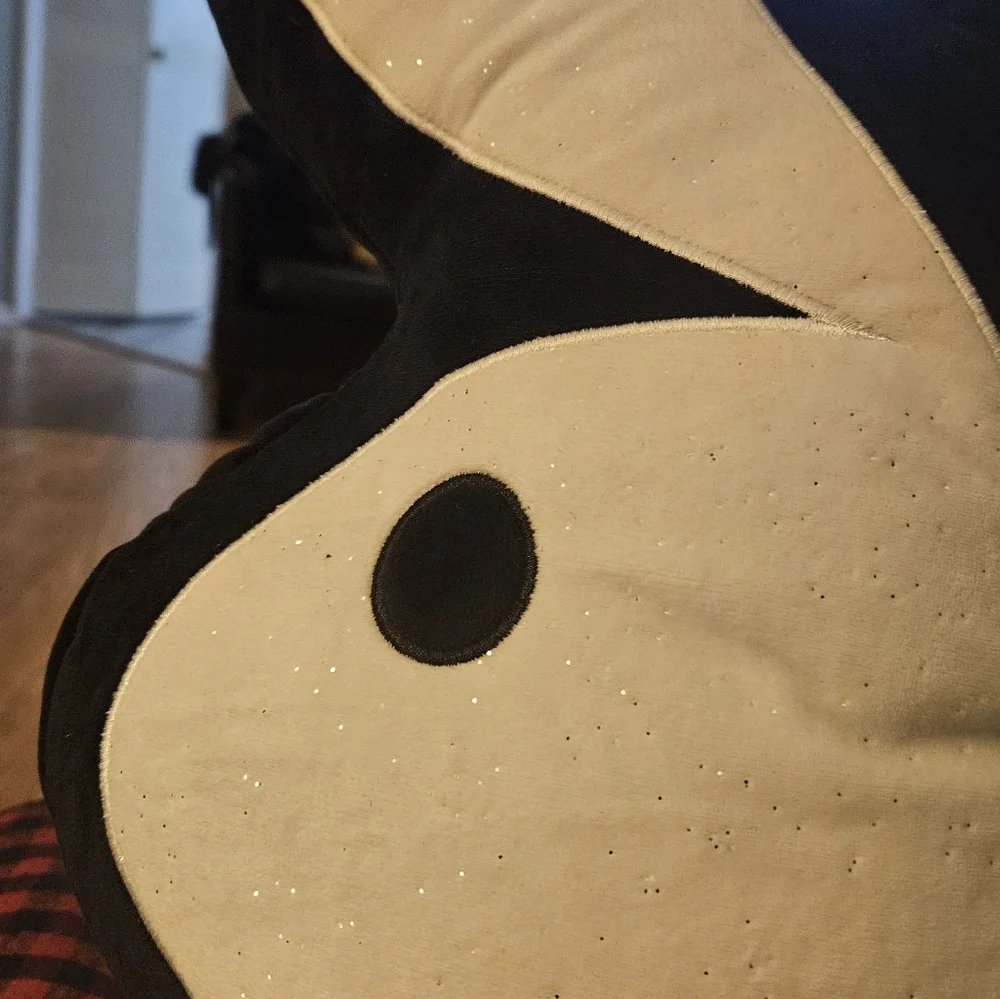 Brand new Playboy Bunny Pillow Black & White Pillow with glitter.